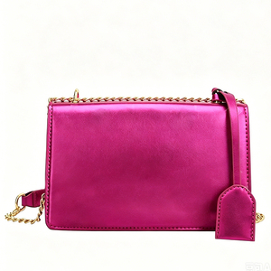 Bolso bandolera multifuncional para mujer, de marca privada al por mayor, con diseño de correa de hombro metálica y forma cuadrada pequeña. - Product Image 5