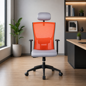 KINSHA Ergonomic Office Swivel <b>Chair</b> Velvet PU Leather Mesh Fabric Chrome Base Adjustable Height Modern Design Home - Product Image 1