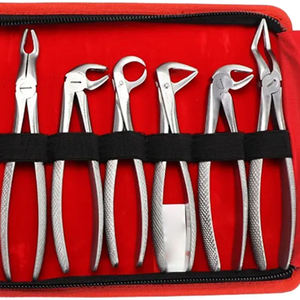 Juego de 12 Pinzas de Extracción de Acero, Patrón Americano, Agarre Fuerte, Mango Antideslizante, Estuche de Cuero, DentalBy Grip Surgical - Product Image 3