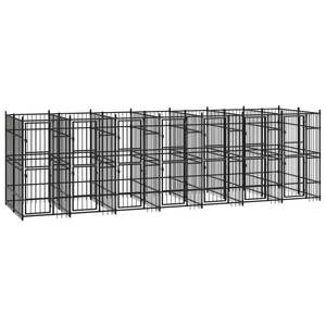 Cage pour chien en acier noir thermolaqué de 12,9 pieds carrés avec serrures - Product Image 2