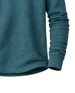 Camiseta térmica de manga larga para hombre, de alta calidad, color azul verdoso, informal, con cuello de botones, para invierno, precio bajo, proveedor popular. - Product Image 4