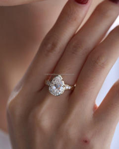 Igi/gia แล็บตัดเพชรวินเทจ14K สีเหลืองแหวนแต่งงาน/งานหมั้นใส่ได้ทั้งชายและหญิงสีขาวทองคุณภาพดีสำหรับงานปาร์ตี้ครบรอบ-คุ้มค่า - Product Image 1