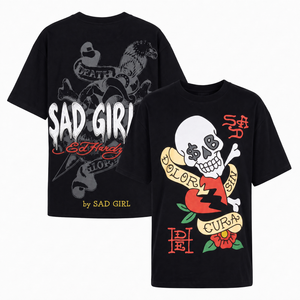 T-shirt a maniche corte 2026 da uomo e donna, taglie forti, vestibilità ampia, effetto invecchiato, stile streetwear Sad Boyz - Product Image 1