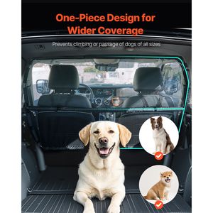 Barrière de voiture pour chien de 50 pouces de large avec 4 roues, adaptateur universel pour véhicule, séparateur pour animaux de compagnie pour sièges avant, pour chats, installation facile - Product Image 2