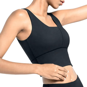 Nuevo Diseño de Ropa Deportiva al por Mayor, Top Deportivo, Color Nude, Suave, Escote Profundo en V, Espalda Descubierta, para Gimnasio, Entrenamiento, Yoga, Sexy, para Damas - Product Image 3