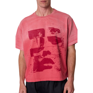 T-shirt homme col rond manches courtes, motif graphique vintage délavé, coupe ample, streetwear, vente en gros, personnalisable OEM, en jersey de coton - Product Image 3