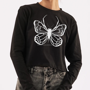 Women Breathable Crew Neck Crop <b>Tops</b> Tummy <b>Cross</b> Long Sleeve Sport Shirt for Running Tank <b>Tops</b> - Product Image 1