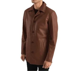 Abrigo de Cuero Marrón, Elegante, Duradero, de Primera Calidad, Diseño Suave y Cómodo, Perfecto para Uso Diario, Casual y Formal - Product Image 3