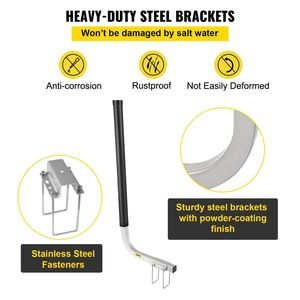 2 Guías de Remolque para Barcos de Acero Galvanizado Inoxidable de 40 Pulgadas con Tubos de PVC Negros, Accesorio para Remolques de Embarcaciones - Product Image 5