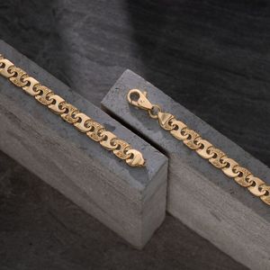 Bracelet à maillons en or plaqué or avec décorations en volutes pour hommes, style vintage de luxe, bijoux de mode - Product Image 3