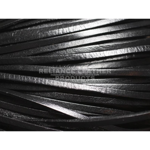 Bulk Flat <b>Leather</b> Cord 3mm Genuine Black Shine 925 Silver Plated Band for <b>Bracelet</b> & Necklace Supply - Product Image 4