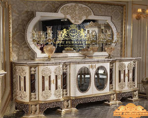 French Style Heavy Carved Teak <b>Wood</b> <b>Dressing</b> <b>Table</b> with Crown Design Customized Size & Personalized Color - Product Image 6