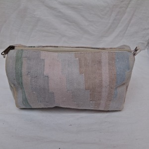 Cotton Stylish Geometric Pattern Zipper Pouch Women's Fashion Custom Storage <b>Makeup</b> <b>Bag</b> <b>Large</b> Quilted Handmade Cosmetic Pouch - Product Image 1