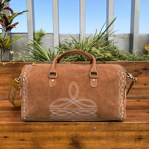 Vente en gros Bagages en cuir suédé pour l'extérieur Sac de voyage en cuir véritable Grande capacité Sacs de voyage unisexe - Product Image 2