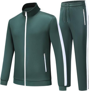 Men's Black Red Tracksuit Full Zip <b>Jacket</b> Matching Pants Geometric Print Sporty Style Breathable Autumn Wear - Product Image 5