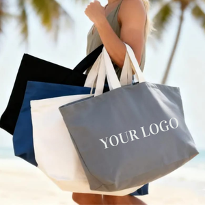 Blank handbags made of 100% pure cotton with custom design & <b>labelling</b> for storage, marketing & travel - Product Image 1