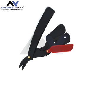 มีดโกนหนวดแบบตรงสีแดงและสีดำสำหรับร้านตัดผมมืออาชีพ - Product Image 4