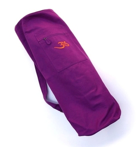 Bolsa Morada para Esterilla de Yoga con Símbolo Om, Cierre Lavable, Lona, Estilo Bohemio, para Todas las Estaciones, para Estudio de Yoga - Product Image 1