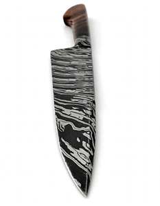 Cuchillo de chef hecho a mano de acero de Damasco con mango de madera, cuchillo de cocina de filo recto, 1 pieza - Product Image 5