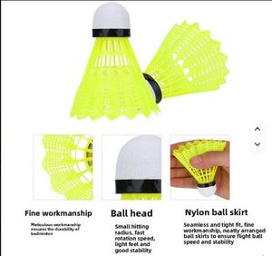 2026 Best Seller Light Weight Good Quality <b>Badminton</b> Shuttle Cocks Nylon Ball tight Fit Fast rotation Speed - Product Image 2