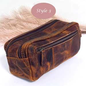 Handmade Genuine Leather Zipper Closure for <b>Bag</b> Luxury Dopp Kit Unisex Travel Grooming Organizer Wholesale <b>UK</b> TYG-0194 - Product Image 1