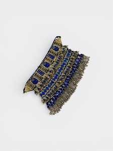 Antique Gold Afghan Tribal Kuchi Jewelry <b>Set</b> For Women Featuring Large Reflective <b>Crystals</b> In Choker Necklace And Long Dangling - Product Image 3