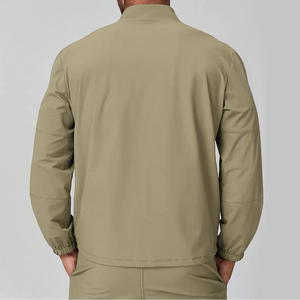 Conjunto Deportivo de Spandex Verde Oliva de Ajuste Cómodo y Relajado al por Mayor: Chaqueta Deportiva con Media Cremallera y Bolsillos y Pantalón Largo de Manga Larga - Product Image 6