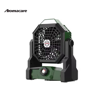 Ventilateur de camping extérieur à énergie solaire, recharge USB, boussole, lumière LED, forte puissance de ventilation, minuterie, pêche, randonnée, batterie 7800mAh, 10W