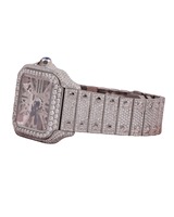 Montre de luxe personnalisée Hip Hop en acier inoxydable avec mouvement à quartz pour hommes, cadran en cristal saphir, design unique d'Inde