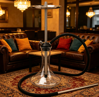 Chichas arabes en gros, finition miroir, acier inoxydable dépoli, accessoires pour chicha à fumée douce, ensemble de chicha russe