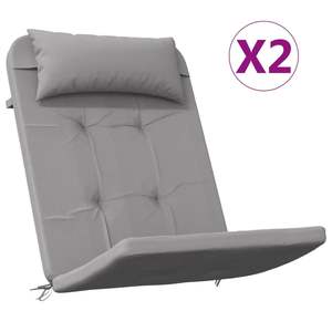 2 uds. De cojines de silla Adirondack de tela Oxford gris, almohadas y cojines para exteriores - Product Image 2