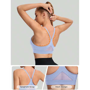 Women Seamless Sports <b>Bra</b> <b>Racerback</b> Scoop Neck Medium Support Yoga Fitness Solid Color Breathable Quick Dry SweatWicking - Product Image 3