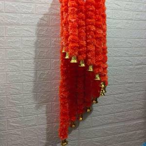 Decoración Central de Flores Artificiales de Caléndula, Jhumar, Toran Hecho a Mano en India, Decoración para Colgar en la Pared o en la Puerta, Decoración para Bodas, Centro de Mesa - Product Image 1