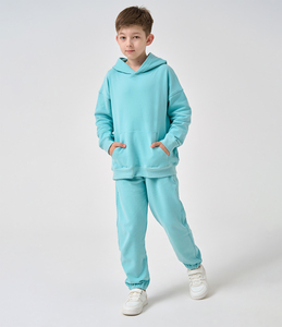 Ensemble de survêtement personnalisé avec logo pour enfants : sweats à capuche et pantalons de jogging deux pièces pour bébés, garçons et filles - Product Image 1