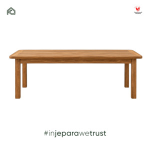 Table de salle à manger d'extérieur rectangulaire en teck massif moderne, table de jardin en bois pour villa, hôtel, restaurant, mobilier de resort - Product Image 2