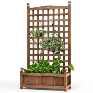 Solido Free Standing in legno fioriera con traliccio da giardino - Product Image 4
