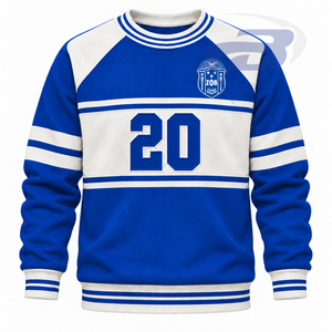 Zeta Phi Beta Men's Crew Neck <b>Sweatshirt</b> Blue <b>White</b> Striped Raglan Pullover Embroidered Letter 20 Oversized Women <b>Sweatshirt</b> - Product Image 1