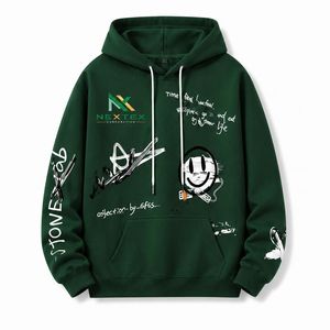 Sweat-shirt à capuche personnalisé avec visage souriant graffiti, streetwear pour hommes et femmes, sweat-shirt surdimensionné, imprimé doodle - Product Image 4