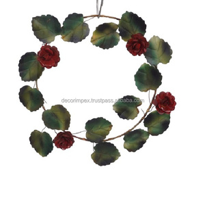 New Year and <b>Christmas</b> Hanging Decoration Round Shaped Metal Half Flower <b>Wreath</b> <b>for</b> Indoor and Outdoor Parties - Product Image 6