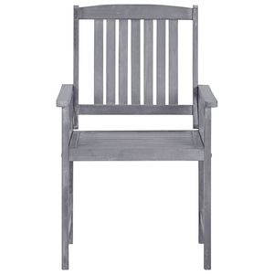 Set di 4 Sedie da Giardino in Legno di Acacia Grigio Resistente, Design Standard - Product Image 5