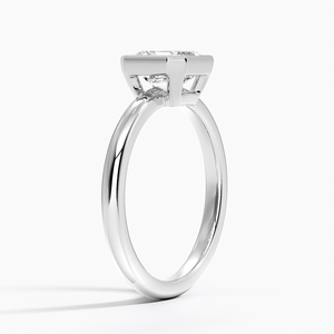 Bague BOJ 0105 en argent 925, taille Asscher, sertie d'une pierre halo, monture à griffes, solitaire, diamant 2 carats, couleur D, VVS1, moissanite certifiée GRA - Product Image 2