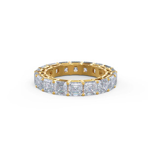 Anillo de Eternidad con Diamantes Cultivados en Laboratorio, Corte Asscher, Oro Blanco - Product Image 3