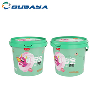 Cubo Redondo de Plástico PP de 800ml, 1L, 2.5L, 5L, 32oz para Envasado de Pintura con Asa, Tapa a Prueba de Manipulación y Logotipo Personalizado