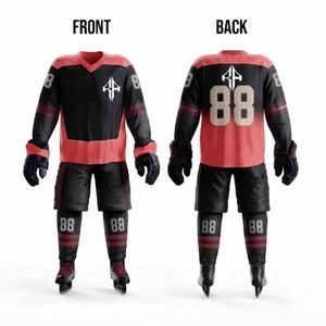 Uniforme de Hockey sobre Hielo RIVIAN ATLANTIC de Alta Calidad, Impresión por Transferencia de Calor, Manga Larga, 100% Poliéster, Logotipo Personalizado para Hombre - Product Image 1