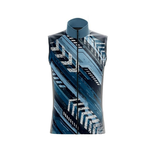 Gilet de cyclisme personnalisé à fermeture éclair intégrale, dos en mesh respirant, coupe-vent, sans manches, vêtements de vélo pour l'extérieur, tenue d'équipe de cyclisme - Product Image 2