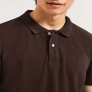 เสื้อโปโลแขนสั้นสีพื้นสำหรับผู้ชาย ผ้าฝ้ายถัก 100% สวมใส่สบายๆ สไตล์สตรีทแวร์ - Product Image 5