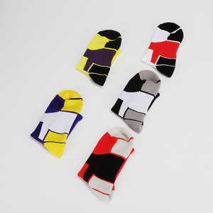Men's Ankle <b>Socks</b> Striped <b>Black</b> White Gray Breathable Knitted Sports Cotton Polyester Spandex Summer Wear - Product Image 4