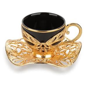 Marvelous look Metal Tea Coffee <b>Cup</b> and <b>Saucer</b> in Brass Gold Finished Best Quality Tabletop Serving Tea <b>Cup</b> and <b>Saucer</b> - Product Image 2