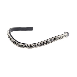 Saman Exports Best Quality Leather Horse Brow Band With Black & White <b>Crystals</b> Decoration <b>Top</b> India Supplier & Manufacturer - Product Image 3