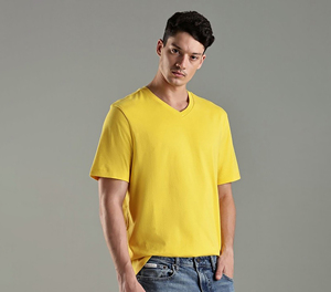 เสื้อยืดคอกว้างผู้ชาย ผ้าฝ้าย 100% ทรงปกติ สวมใส่สบาย ระบายอากาศได้ดี เป็นมิตรกับสิ่งแวดล้อม แห้งเร็ว คุณภาพระดับ OEM - Product Image 4